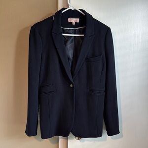 Philosophy Navy Blue Waffle-Textured One-Button Blazer – Size 8, Lined